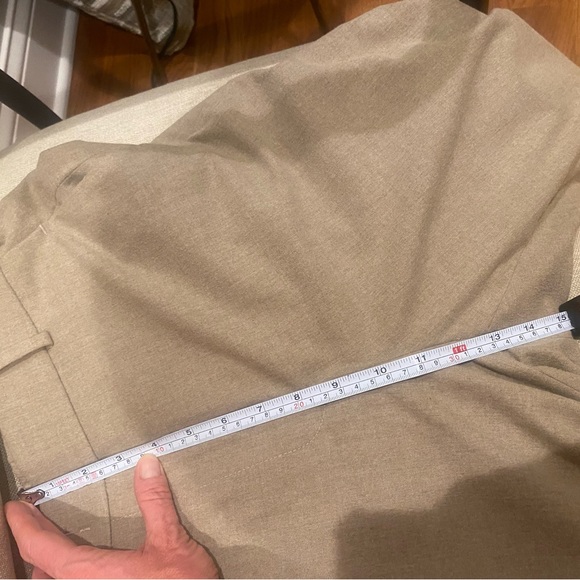 PESERICO Beige High-waisted Wool Pants/Trousers with Knit Cuff Hem - Picture 13 of 15